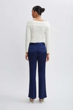 Elie Tahari Bottoms-Satin Fit & Flare Sash Pant