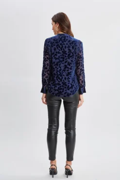 Elie Tahari Tops & Sweaters-Satin Velvet Burnout Shirt