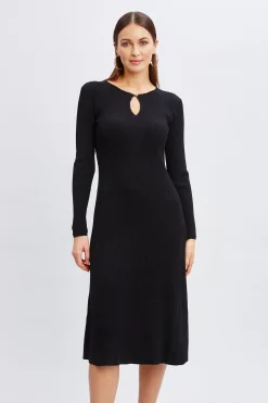 Elie Tahari Dresses & Jumpsuits-Scallop Keyhole Sweater Dress