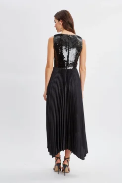 Elie Tahari Dresses & Jumpsuits-Sequin Bodice Pleated Dress