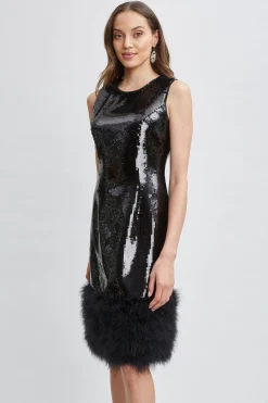 Elie Tahari Dresses & Jumpsuits-Sequin Feather Hem Dress