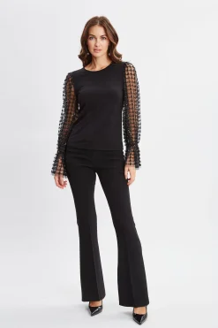Elie Tahari Tops & Sweaters-Sequin Sleeve Knit
