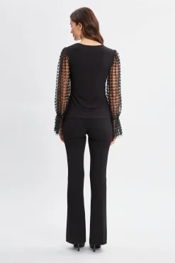 Elie Tahari Tops & Sweaters-Sequin Sleeve Knit