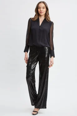 Elie Tahari Tops & Sweaters-Silk Blouson Button Shirt