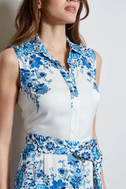 Elie Tahari Dresses & Jumpsuits|Midi Dresses-Silk Cascade Garden Shirt Dress