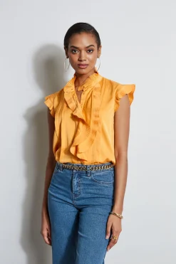 Elie Tahari Tops & Sweaters-Silk Cascade Ruffle Shirt