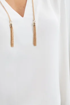 Elie Tahari Tops & Sweaters-Silk Chain Tassel Shirt