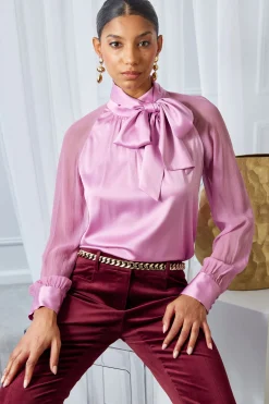 Elie Tahari Tops & Sweaters|Suiting-Silk Chiffon Sleeve Tie Shirt