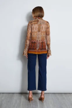 Elie Tahari Tops & Sweaters-Silk Crinkle Chiffon Raj Paisley Shirt