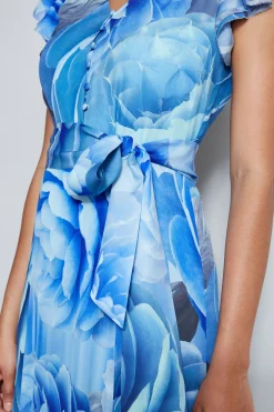 Elie Tahari Dresses & Jumpsuits|Short Sleeve Dresses-Silk Fantasy Garden Midi Dress