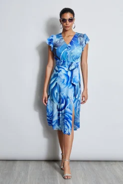 Elie Tahari Dresses & Jumpsuits|Short Sleeve Dresses-Silk Fantasy Garden Midi Dress