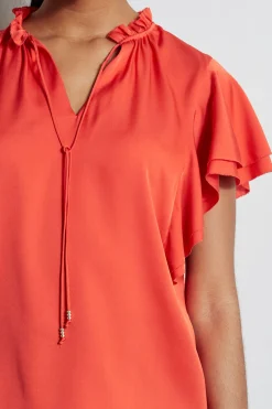 Elie Tahari Tops & Sweaters-Silk Flutter Sleeve Tie Shirt