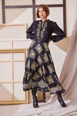 Elie Tahari Dresses & Jumpsuits|Midi Dresses-Silk Geometric Midi Dress