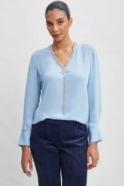 Elie Tahari Tops & Sweaters-Silk Long Sleeve Chain Shirt