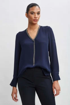Elie Tahari Tops & Sweaters-Silk Long Sleeve Chain Shirt