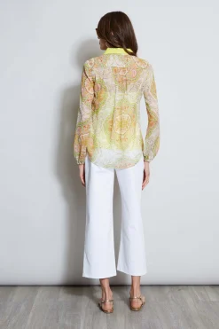 Elie Tahari Tops & Sweaters-Silk Mosaic Tile Button Down Shirt