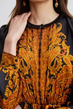 Elie Tahari Long Sleeve Dresses|Dresses & Jumpsuits-Silk Paisley Maxi Dress