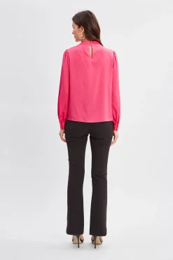 Elie Tahari Tops & Sweaters-Silk Pleated Draped Neck Shirt