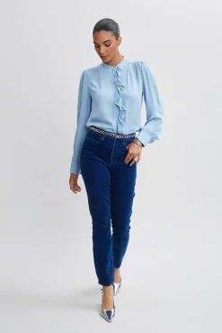 Elie Tahari Tops & Sweaters|Suiting-Silk Ruffle Button Down Shirt