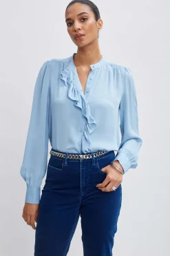 Elie Tahari Tops & Sweaters|Suiting-Silk Ruffle Button Down Shirt