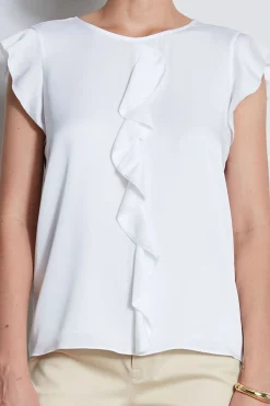 Elie Tahari Tops & Sweaters-Silk Ruffle Shirt