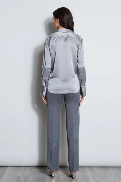 Elie Tahari Tops & Sweaters|Suiting-Silk Satin Button Down Shirt