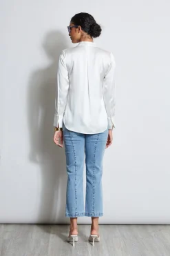 Elie Tahari Tops & Sweaters-Silk Satin Contour Neck Shirt