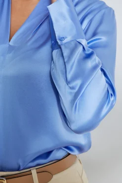 Elie Tahari Tops & Sweaters-Silk Satin Contour Neck Shirt