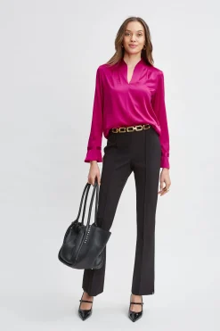 Elie Tahari Tops & Sweaters-Silk Satin Contour Neck Shirt