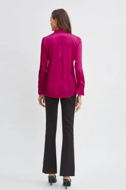 Elie Tahari Tops & Sweaters-Silk Satin Contour Neck Shirt