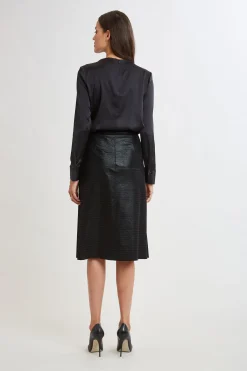 Elie Tahari Tops & Sweaters-Silk Satin Draped Neck Shirt