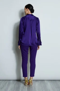 Elie Tahari Tops & Sweaters-Silk Satin Ruffle Cuff Shirt