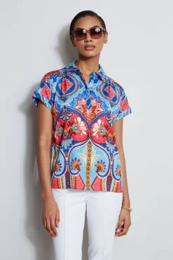 Elie Tahari Tops & Sweaters-Silk Tapestry Floral Shirt