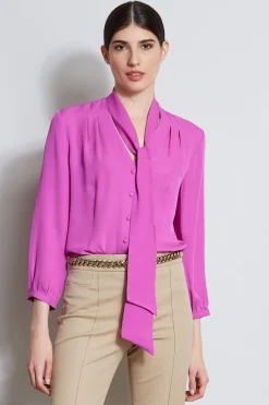 Elie Tahari Tops & Sweaters-Silk Tie Button Shirt