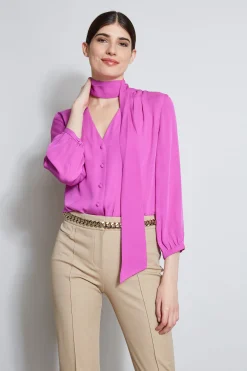 Elie Tahari Tops & Sweaters-Silk Tie Button Shirt