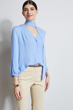 Elie Tahari Tops & Sweaters-Silk Tie Button Shirt