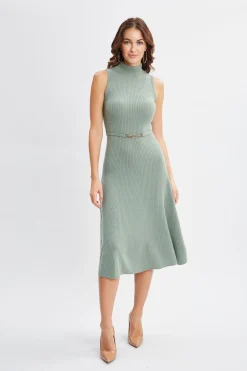 Elie Tahari Dresses & Jumpsuits|Sleeveless Dresses-Sleeveless Cashmere Belted Dress