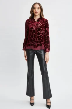 Elie Tahari Tops & Sweaters-Stencil Burnout Velvet Shirt
