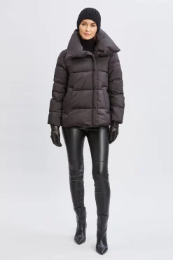 Elie Tahari Coats-Tahari Asymmetric Short Puffer Coat