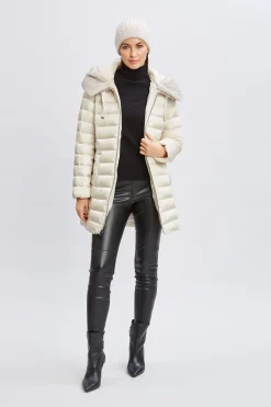 Elie Tahari Coats-Tahari Faux Fur Collar Puffer Coat