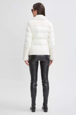 Elie Tahari Coats-Tahari Faux Shearling Puffer Coat
