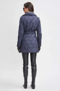 Elie Tahari Coats-Tahari Lightweight Quilted Wrap Puffer Coat