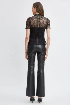 Elie Tahari Tops & Sweaters-Tape Applique Mock Neck Shirt