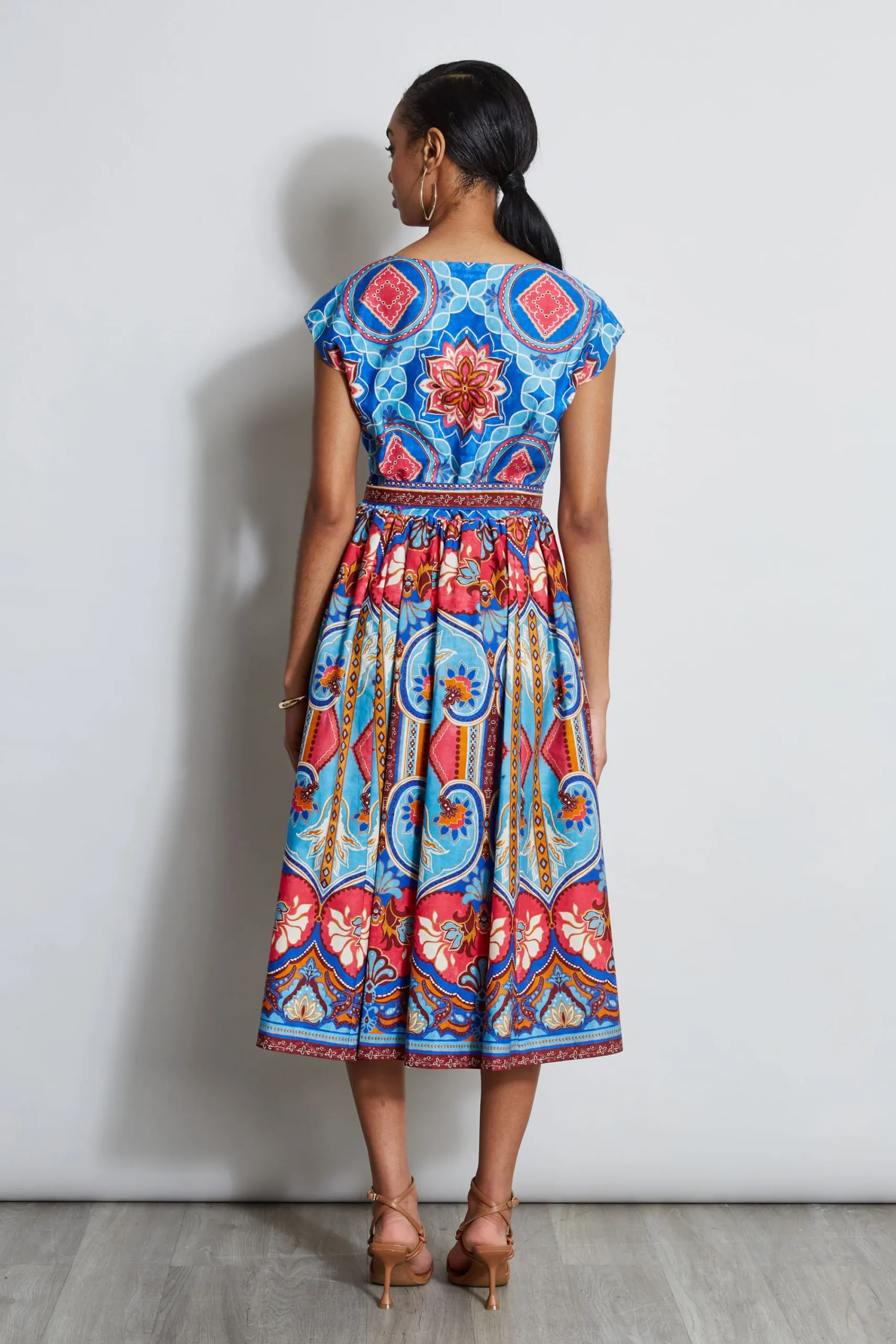 Elie Tahari Dresses & Jumpsuits|Midi Dresses-Tapestry Floral Cotton Midi Dress