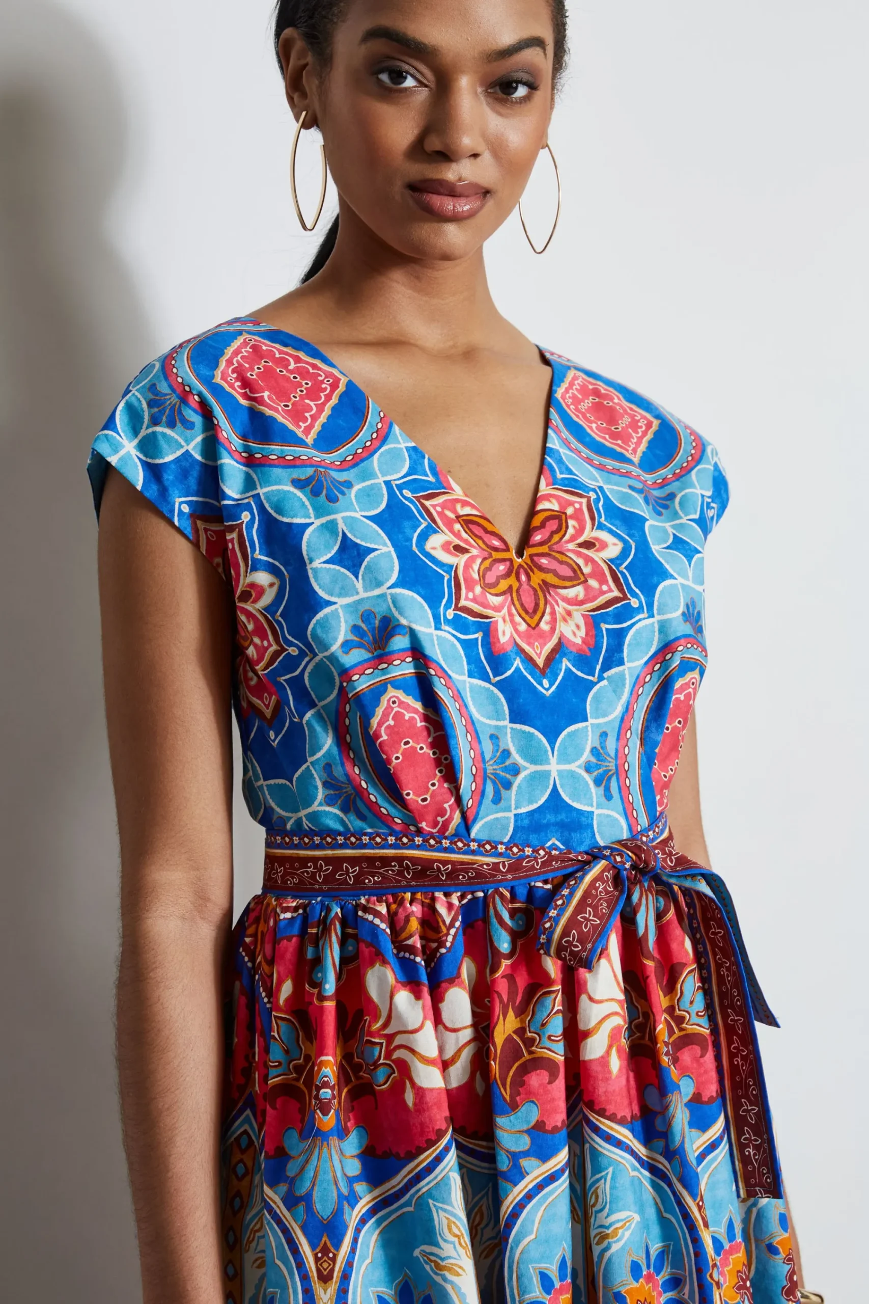 Elie Tahari Dresses & Jumpsuits|Midi Dresses-Tapestry Floral Cotton Midi Dress