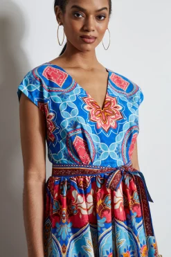 Elie Tahari Dresses & Jumpsuits|Midi Dresses-Tapestry Floral Cotton Midi Dress