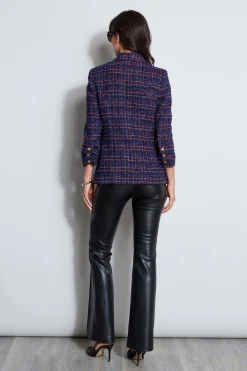 Elie Tahari Jackets & Blazers|Suiting-Tweed Ruched Sleeve Double Breasted Blazer