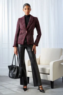 Elie Tahari Jackets & Blazers|Suiting-Tweed Single Button Blazer