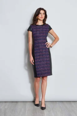 Elie Tahari Dresses & Jumpsuits|Suiting-Tweed Vegan Leather Panel Dress