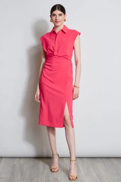 Elie Tahari Dresses & Jumpsuits|Short Sleeve Dresses-Twist Button Dress